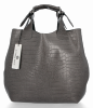Kožené kabelka shopper bag Vittoria Gotti šedá VG804